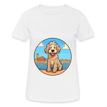 Chien de race de chien de mouton allemand Cartoon Kawaii Dog - T-shirt respirant Femme - blanc - Devant - AI Model Female 172 dark (172cm)