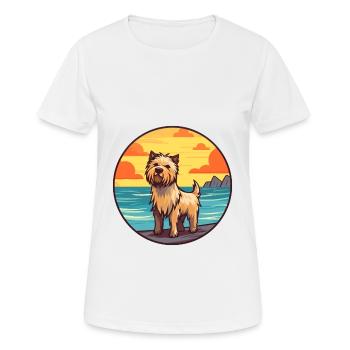 Glen Of Imaal Terrier chien race Cartoon Kawaii chien - T-shirt respirant Femme - blanc - Devant - AI Model Female 172 dark (172cm)