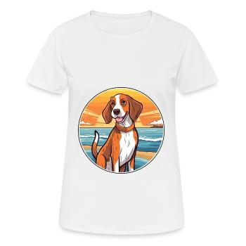 Estnischer Hund Rasse Cartoon Kawaii Clipart - Frauen T-Shirt atmungsaktiv - Weiß - Vorne - AI Model Female 172 dark (172cm)