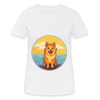 Finnischer Spitz Hund Rasse Cartoon Kawaii Clipart Hund - Frauen T-Shirt atmungsaktiv - Weiß - Vorne - AI Model Female 172 dark (172cm)