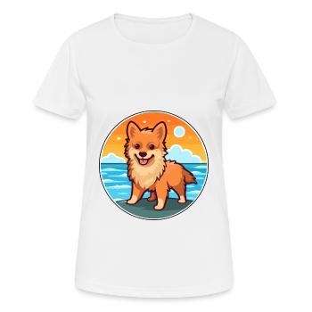 German Spitz Dog Breed Cartoon Kawaii Clipart Dog - Women's Breathable T-Shirt - white - Front - AI Model Female 172 dark (172cm)