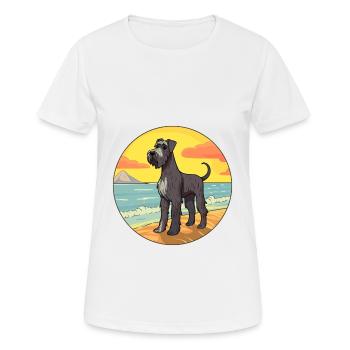 Giant Schnauzer Dog Breed Cartoon Kawaii Clipart - Women's Breathable T-Shirt - white - Front - AI Model Female 172 dark (172cm)