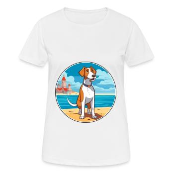 Grand Anglo Francais Dog Breed Cartoon Kawaii Dog - Women's Breathable T-Shirt - white - Front - AI Model Female 172 dark (172cm)