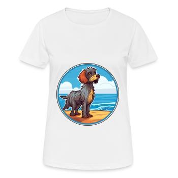 Griffon Bleu De Gascogne Race De Chien Cartoon Kawaii - T-shirt respirant Femme - blanc - Devant - AI Model Female 172 dark (172cm)