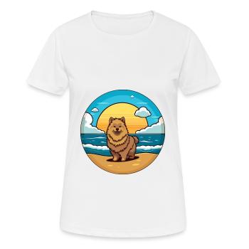 Eurasier Dog Breed Cartoon Kawaii Clipart Dog Pet - Women's Breathable T-Shirt - white - Front - AI Model Female 172 dark (172cm)