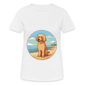 Goldendoodle Hund Rasse Cartoon Kawaii Clipart Hund - Frauen T-Shirt atmungsaktiv - Weiß - Vorne - AI Model Female 172 dark (172cm)