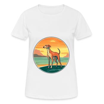 Greyhound Hund Rasse Cartoon Kawaii Clipart Hund Haustier - Frauen T-Shirt atmungsaktiv - Weiß - Vorne - AI Model Female 172 dark (172cm)