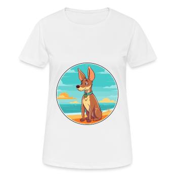Hare Indian Dog Breed Cartoon Kawaii Clipart Dog - Women's Breathable T-Shirt - white - Front - AI Model Female 172 dark (172cm)