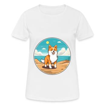 Isländischer Schäferhund Hund Rasse Cartoon Kawaii Hund - Frauen T-Shirt atmungsaktiv - Weiß - Vorne - AI Model Female 172 dark (172cm)