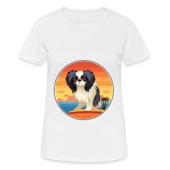 Japanese Chin Dog Breed Cartoon Kawaii Clipart Dog - Women's Breathable T-Shirt - white - Front - AI Model Female 172 dark (172cm)