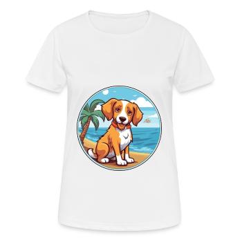 Kanni chien race dessin animé Kawaii Clipart aquarelle - T-shirt respirant Femme - blanc - Devant - AI Model Female 172 dark (172cm)