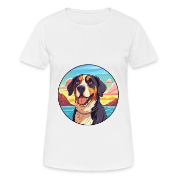 Grand Bouvier Suisse Race Cartoon Kawaii - T-shirt respirant Femme - blanc - Devant - AI Model Female 172 dark (172cm)