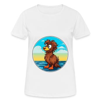 Griffon Nivernais chien race Cartoon Kawaii Clipart - T-shirt respirant Femme - blanc - Devant - AI Model Female 172 dark (172cm)