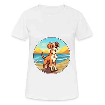 Hygenhund chien race dessin animé Kawaii Clipart chien animal de compagnie - T-shirt respirant Femme - blanc - Devant - AI Model Female 172 dark (172cm)