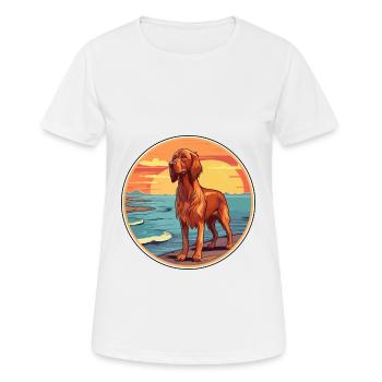 Irischer Setter Hund Rasse Cartoon Kawaii Clipart Hund - Frauen T-Shirt atmungsaktiv - Weiß - Vorne - AI Model Female 172 dark (172cm)
