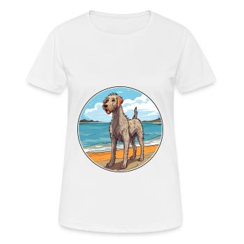 Irischer Wolfshund Hund Rasse Cartoon Kawaii Clipart - Frauen T-Shirt atmungsaktiv - Weiß - Vorne - AI Model Female 172 dark (172cm)