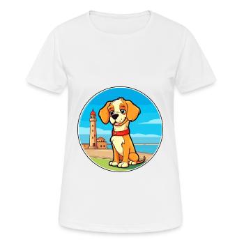 Italien Volpino chien race Cartoon Kawaii Clipart - T-shirt respirant Femme - blanc - Devant - AI Model Female 172 dark (172cm)
