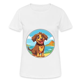 Kai Ken Dog Breed Cartoon Kawaii Clipart Dog Pet - Women's Breathable T-Shirt - white - Front - AI Model Female 172 dark (172cm)