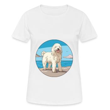 Komondor chien race dessin animé kawaii clipart chien animal de compagnie - T-shirt respirant Femme - blanc - Devant - AI Model Female 172 dark (172cm)