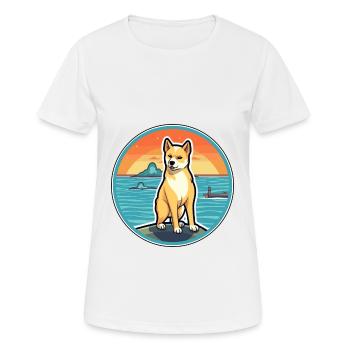 Koreanischer Jindo Hund Rasse Cartoon Kawaii Clipart Hund - Frauen T-Shirt atmungsaktiv - Weiß - Vorne - AI Model Female 172 dark (172cm)