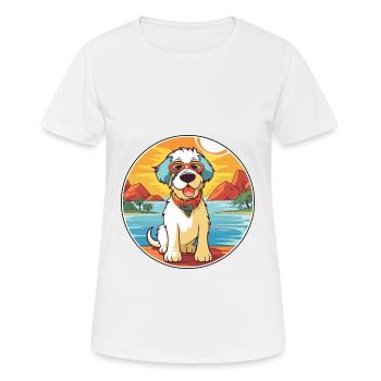 Kyi Leo Hund Rasse Cartoon Kawaii Clipart Hund Haustier - Frauen T-Shirt atmungsaktiv - Weiß - Vorne - AI Model Female 172 dark (172cm)