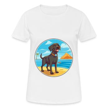 Labrador Retriever race de chien dessin animé Kawaii chien - T-shirt respirant Femme - blanc - Devant - AI Model Female 172 dark (172cm)