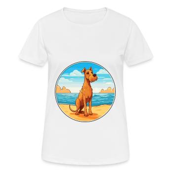 Irish Terrier Hund Rasse Cartoon Kawaii Clipart Hund - Frauen T-Shirt atmungsaktiv - Weiß - Vorne - AI Model Female 172 dark (172cm)