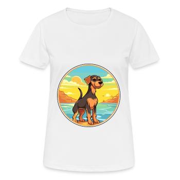 Jagdterrier Dog Breed Cartoon Kawaii Clipart Dog - Women's Breathable T-Shirt - white - Front - AI Model Female 172 dark (172cm)