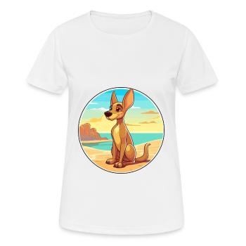 Känguru Hund Rasse Cartoon Kawaii Clipart Hund Haustier - Frauen T-Shirt atmungsaktiv - Weiß - Vorne - AI Model Female 172 dark (172cm)