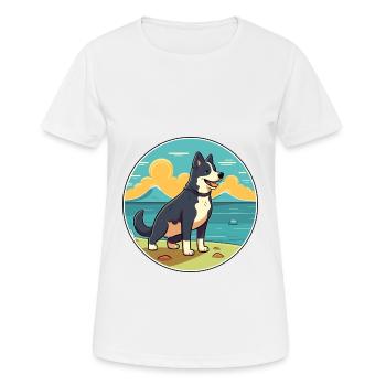 Carélie ours chien race dessin animé Kawaii Clipart chien - T-shirt respirant Femme - blanc - Devant - AI Model Female 172 dark (172cm)