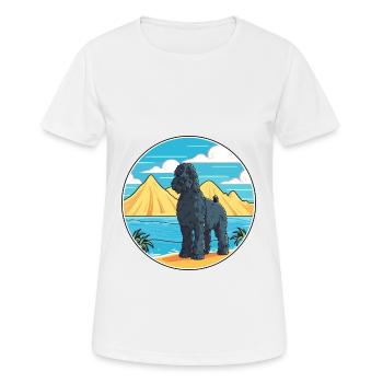 Kerry Blue Terrier Hunderasse Cartoon Kawaii Hund - Frauen T-Shirt atmungsaktiv - Weiß - Vorne - AI Model Female 172 dark (172cm)
