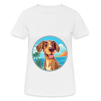 Kintamani chien race dessin animé Kawaii Clipart chien animal de compagnie - T-shirt respirant Femme - blanc - Devant - AI Model Female 172 dark (172cm)