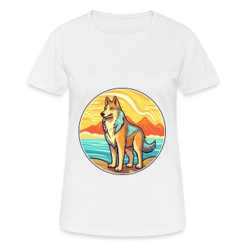 Kunming Wolfhund Hund Rasse Cartoon Kawaii Clipart - Frauen T-Shirt atmungsaktiv - Weiß - Vorne - AI Model Female 172 dark (172cm)