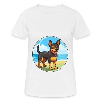 Lancashire Heeler Dog Breed Cartoon Kawaii Clipart - Women's Breathable T-Shirt - white - Front - AI Model Female 172 dark (172cm)