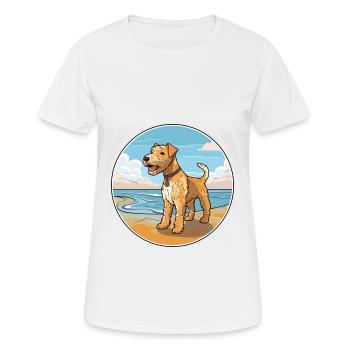 Lakeland Terrier chien race Cartoon Kawaii Clipart - T-shirt respirant Femme - blanc - Devant - AI Model Female 172 dark (172cm)