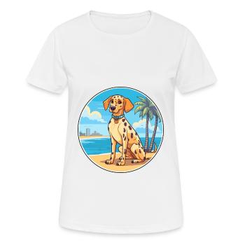 Leopard Cur Hund Rasse Cartoon Kawaii Clipart Hund - Frauen T-Shirt atmungsaktiv - Weiß - Vorne - AI Model Female 172 dark (172cm)