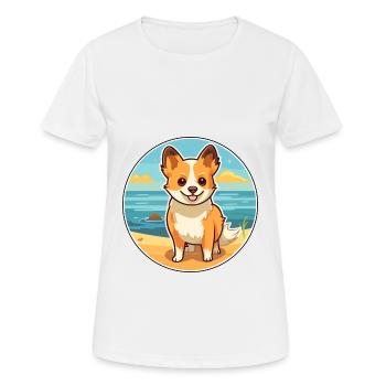 Lundehund chien race dessin animé kawaii clipart chien animal de compagnie - T-shirt respirant Femme - blanc - Devant - AI Model Female 172 dark (172cm)