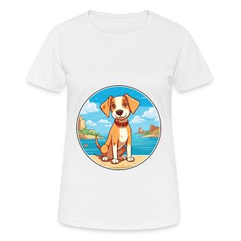 Majorque Ratter chien race Cartoon Kawaii Clipart - T-shirt respirant Femme - blanc - Devant - AI Model Female 172 dark (172cm)