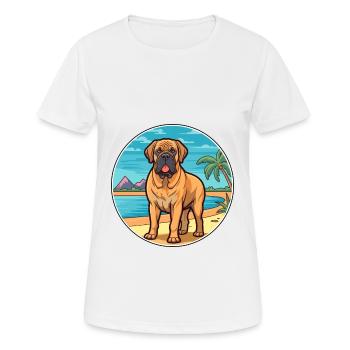 Majorque Mastiff chien race Cartoon Kawaii Clipart - T-shirt respirant Femme - blanc - Devant - AI Model Female 172 dark (172cm)