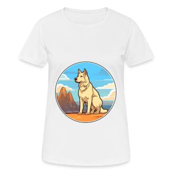 Karst Shepherd Dog Breed Cartoon Kawaii Clipart - Women's Breathable T-Shirt - white - Front - AI Model Female 172 dark (172cm)