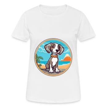 Koolie chien race dessin animé Kawaii Clipart aquarelle - T-shirt respirant Femme - blanc - Devant - AI Model Female 172 dark (172cm)