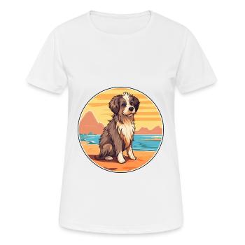 Kuchi Afghan Shepard race chien dessin animé Kawaii chien - T-shirt respirant Femme - blanc - Devant - AI Model Female 172 dark (172cm)