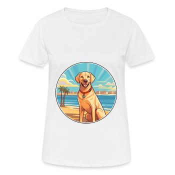 Labrador Hund Rasse Cartoon Kawaii Clipart Hund Haustier - Frauen T-Shirt atmungsaktiv - Weiß - Vorne - AI Model Female 172 dark (172cm)