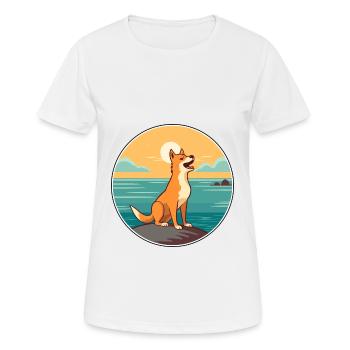 Neuguinea Singender Hund Rasse Cartoon Kawaii Hund - Frauen T-Shirt atmungsaktiv - Weiß - Vorne - AI Model Female 172 dark (172cm)