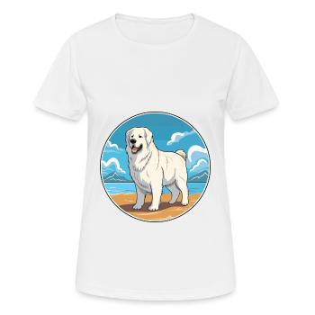 Maremma Sheepdog Dog Breed Cartoon Kawaii Clipart - Women's Breathable T-Shirt - white - Front - AI Model Female 172 dark (172cm)