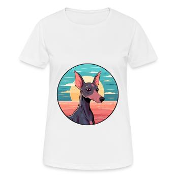 Chien nu mexicain race Cartoon Kawaii Clipart - T-shirt respirant Femme - blanc - Devant - AI Model Female 172 dark (172cm)