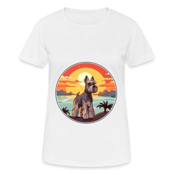 Miniature Schnauzer chien race Cartoon Kawaii chien - T-shirt respirant Femme - blanc - Devant - AI Model Female 172 dark (172cm)