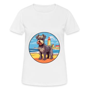 Mittelschnauze chien race Cartoon Kawaii Clipart - T-shirt respirant Femme - blanc - Devant - AI Model Female 172 dark (172cm)