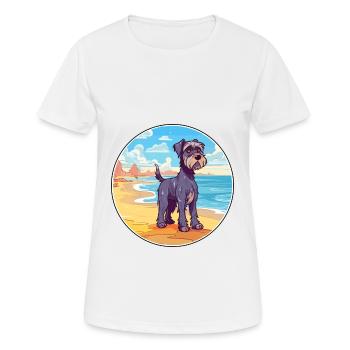 Mittelschnauzer Hund Rasse Cartoon Kawaii Clipart - Frauen T-Shirt atmungsaktiv - Weiß - Vorne - AI Model Female 172 dark (172cm)