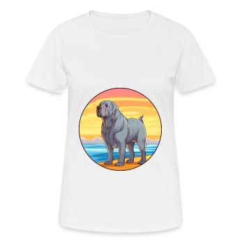 Mastiff napolitain race chien dessin animé Kawaii chien - T-shirt respirant Femme - blanc - Devant - AI Model Female 172 dark (172cm)
